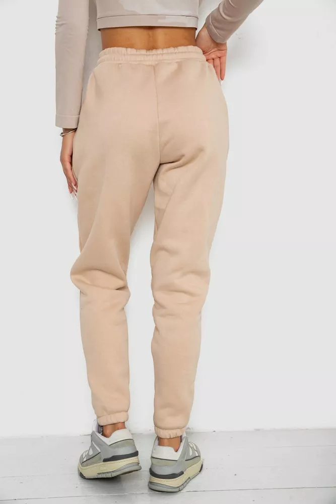 Купить Спортивные штаны женские на флисе  -уценка, цвет светло-бежевый, 238R57013-U-2 - Фото №4