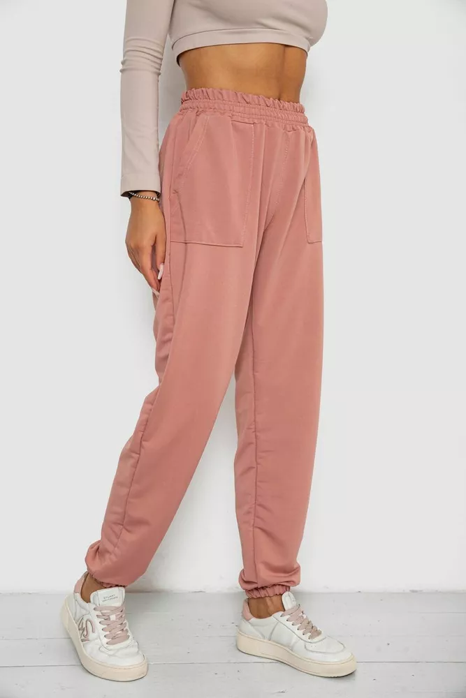Купить Спортивные штаны женские  -уценка, цвет пудровый, 238R347-1-U-12 - Фото №3