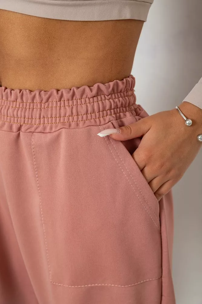 Купить Спортивные штаны женские  -уценка, цвет пудровый, 238R347-1-U-12 - Фото №5