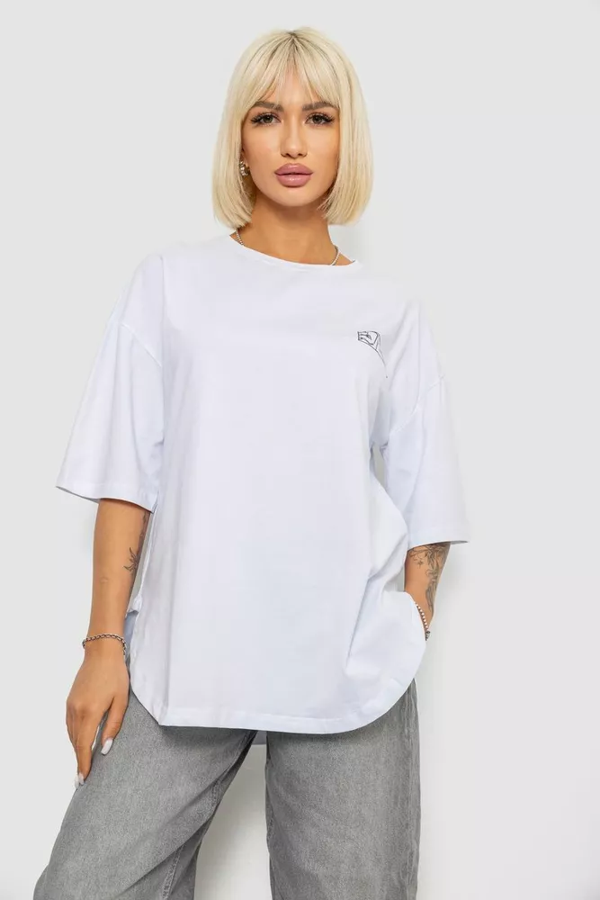 Купить Футболка женская с принтом, цвет белый, 244R2017 - Фото №1