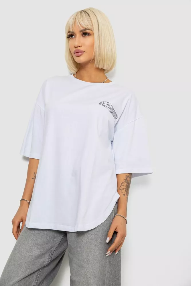 Купить Футболка женская с принтом, цвет белый, 244R2017 - Фото №3