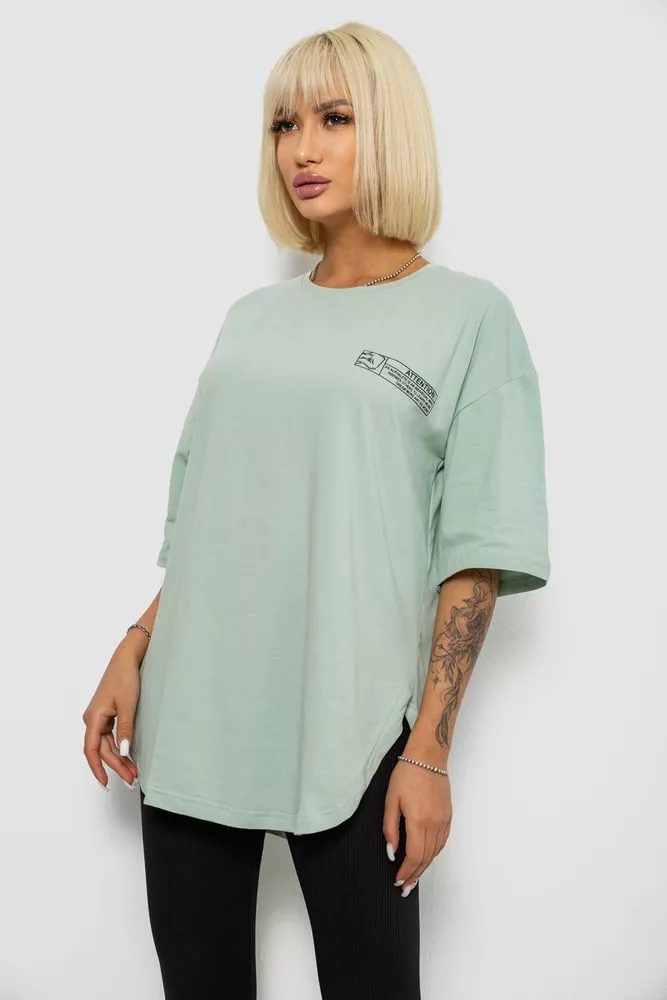 Купить Футболка женская с принтом, цвет оливковый, 244R2017 - Фото №3