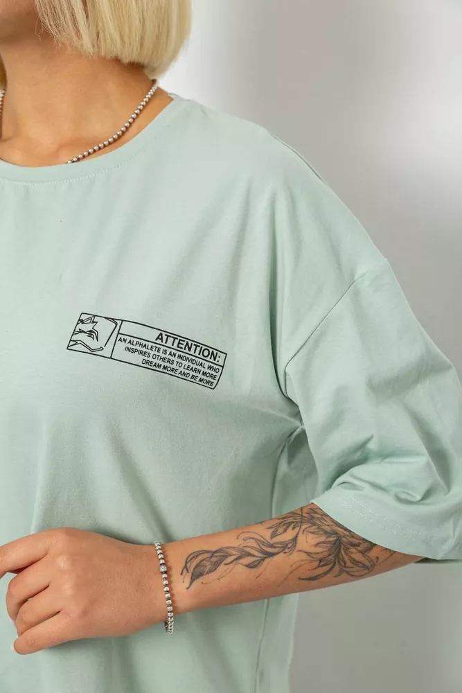 Купить Футболка женская с принтом, цвет оливковый, 244R2017 - Фото №5