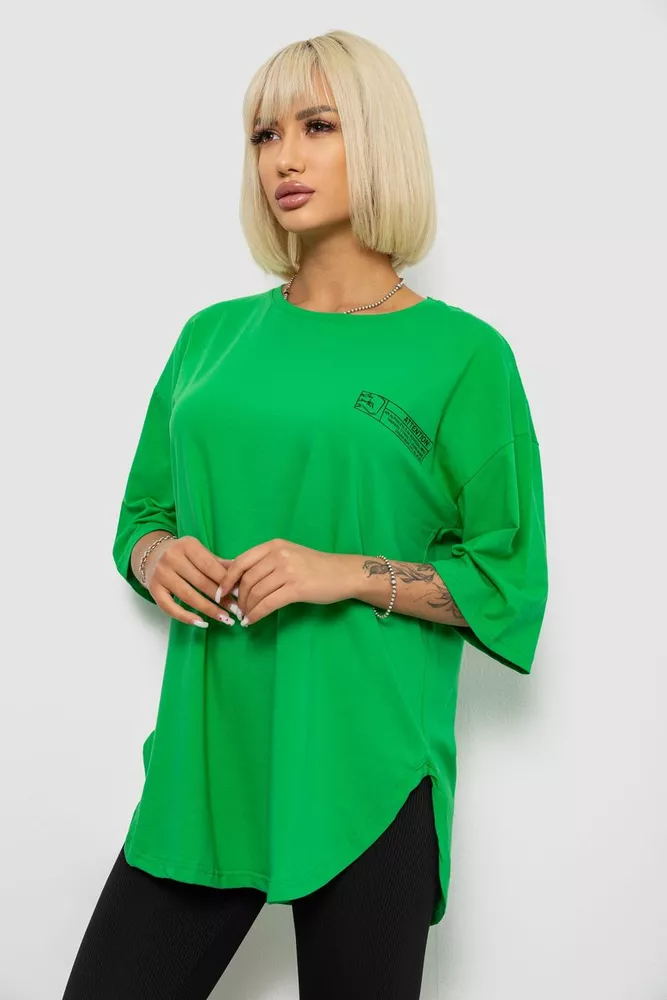 Купить Футболка женская с принтом, цвет зеленый, 244R2017 - Фото №3