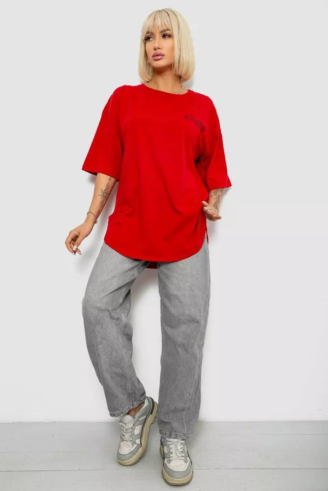 Купить Футболка женская с принтом, цвет красный, 244R2017 - Фото №2