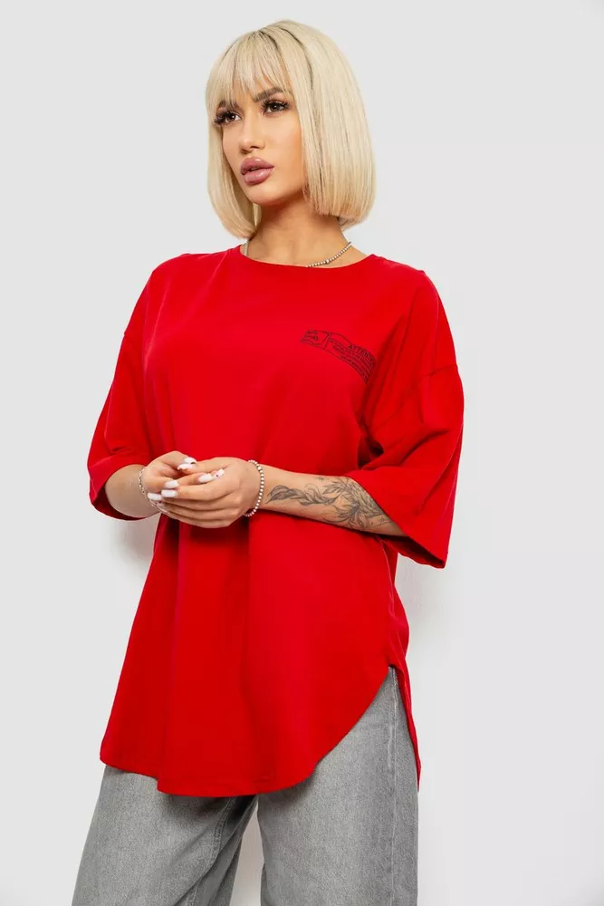 Купить Футболка женская с принтом, цвет красный, 244R2017 - Фото №3