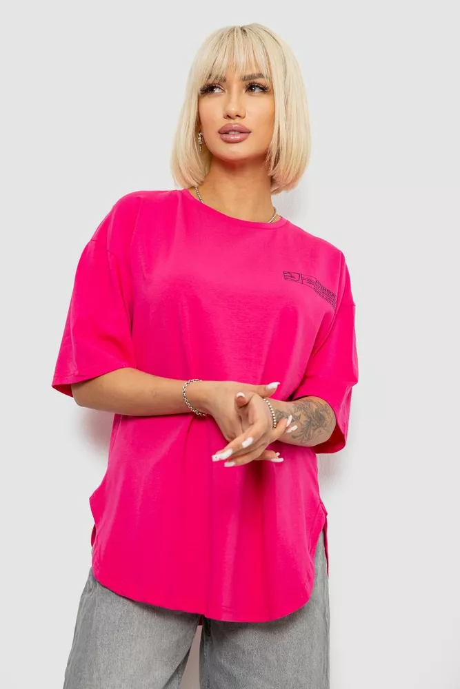 Купить Футболка женская с принтом, цвет розовый, 244R2017 оптом - Фото №1