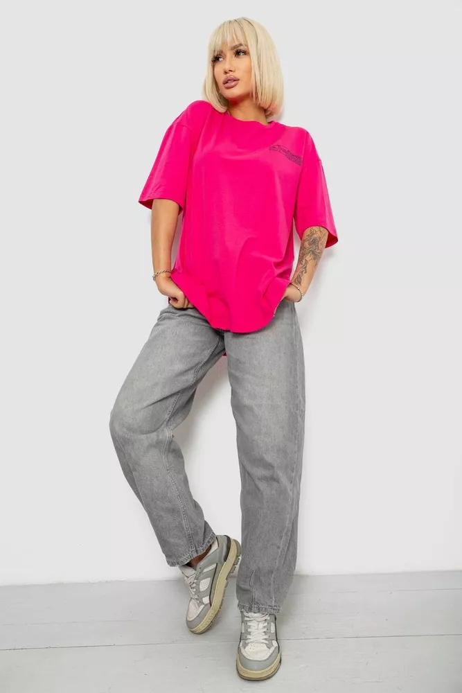 Купить Футболка женская с принтом, цвет розовый, 244R2017 оптом - Фото №2