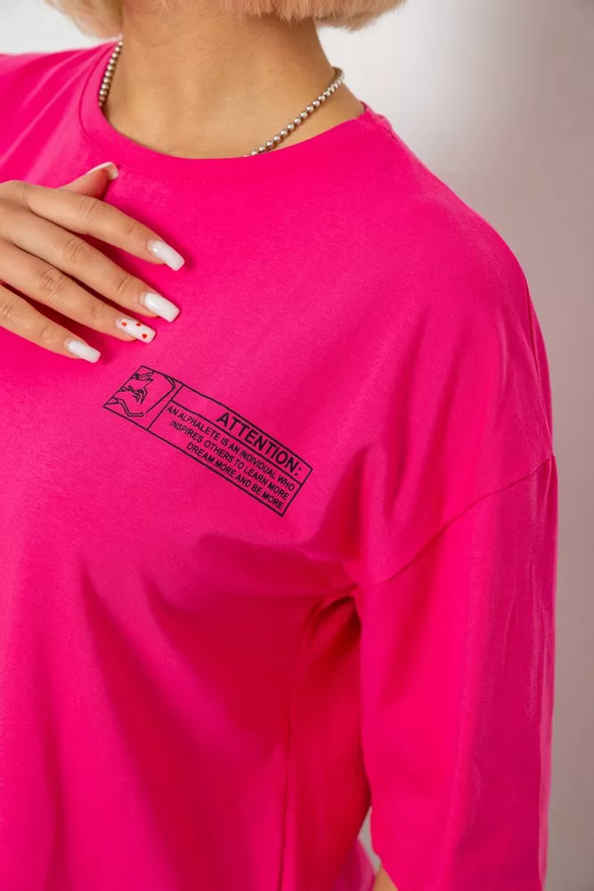 Купить Футболка женская с принтом, цвет розовый, 244R2017 оптом - Фото №5