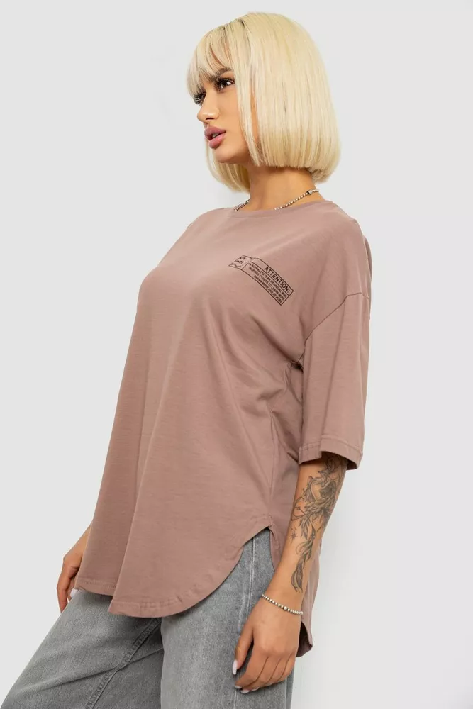 Купить Футболка женская с принтом, цвет мокко, 244R2017 - Фото №3