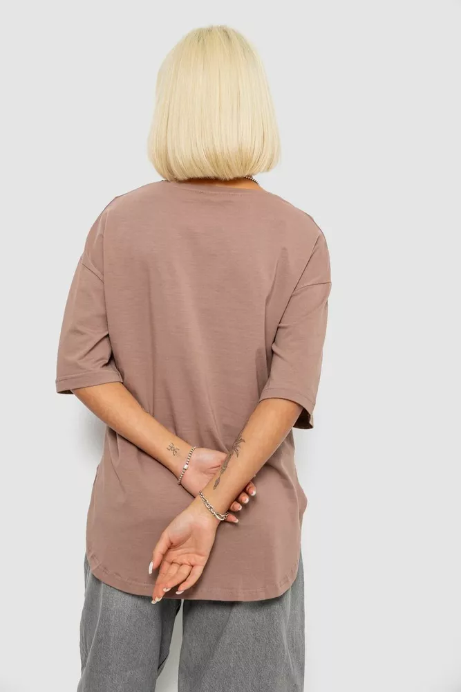 Купить Футболка женская с принтом, цвет мокко, 244R2017 - Фото №4