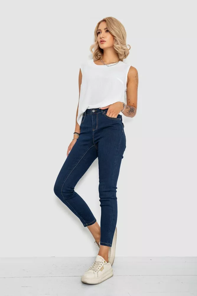 Купити Джинси жіночі skinny, колір синій, 182R160 оптом - Фото №2