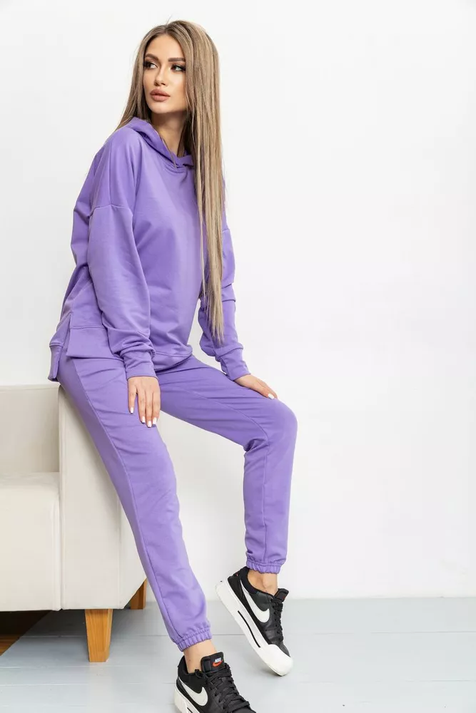 Купити Спорт костюм жіночий двонитка, колір бузковий, 129R1515 - Фото №1