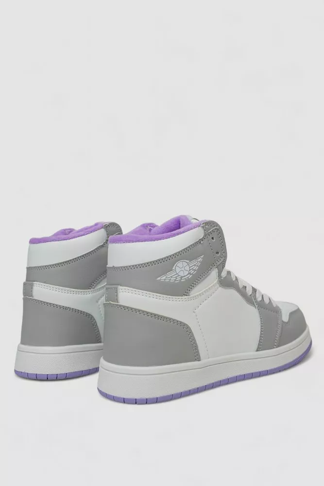 Купити Кросівки жіночі зимові на хутрі, колір біло-бузковий, 248RHB470 - Фото №4