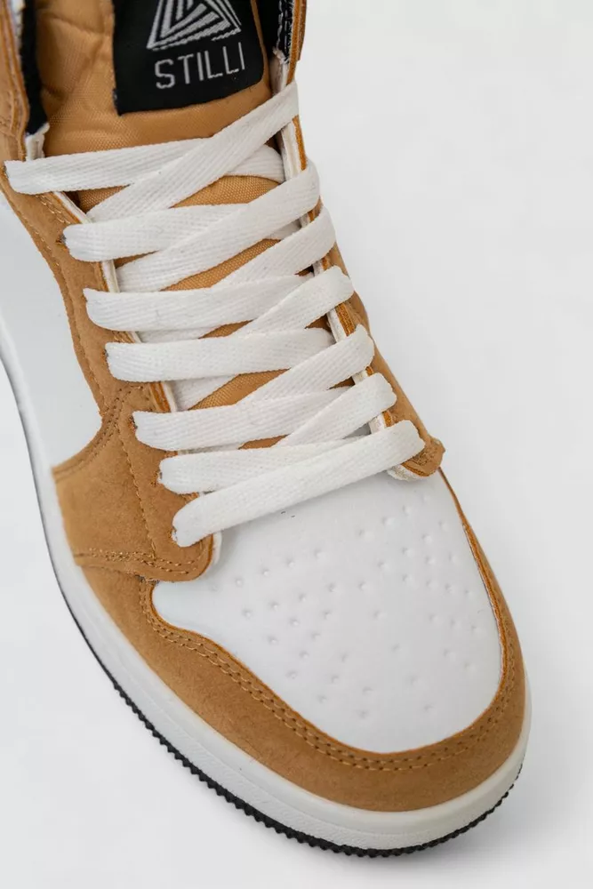 Купити Кросівки жіночі зимові на хутрі, колір біло-жовтий, 248RHB470 - Фото №2