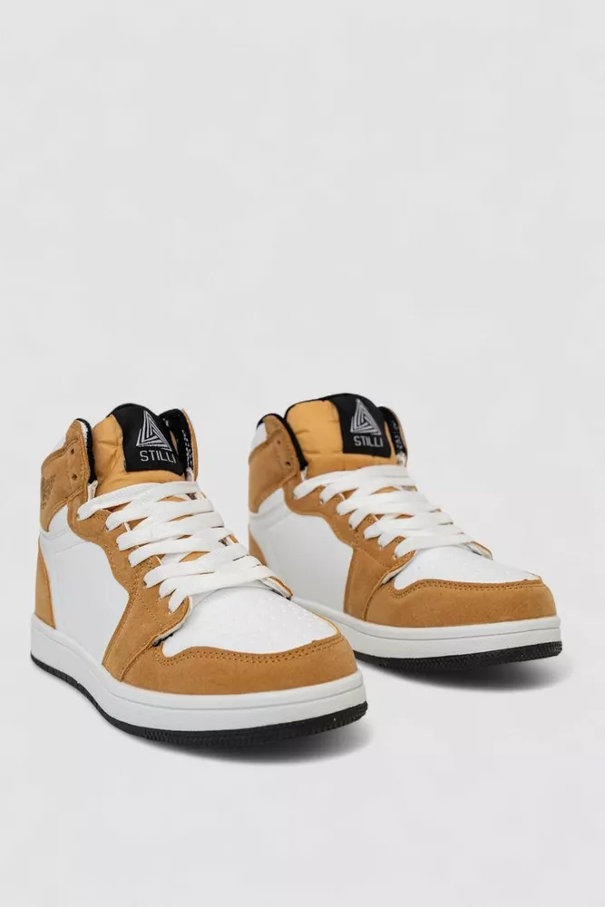 Купити Кросівки жіночі зимові на хутрі, колір біло-жовтий, 248RHB470 - Фото №3