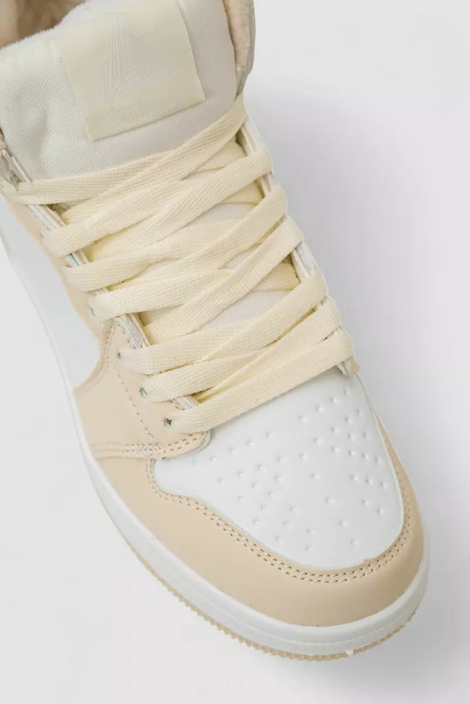 Купити Кросівки жіночі зимові на хутрі, колір біло-бежевий, 248RHB470 - Фото №2