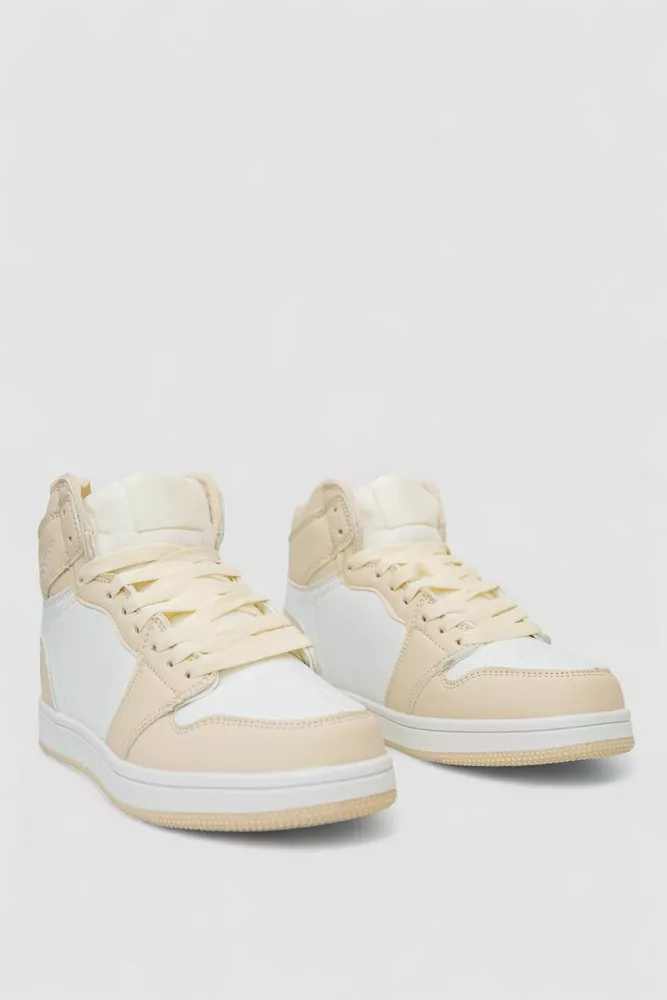 Купити Кросівки жіночі зимові на хутрі, колір біло-бежевий, 248RHB470 - Фото №3