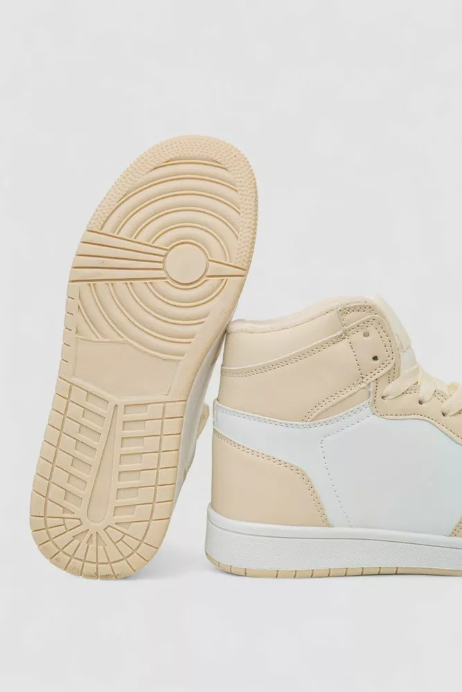 Купити Кросівки жіночі зимові на хутрі, колір біло-бежевий, 248RHB470 - Фото №5