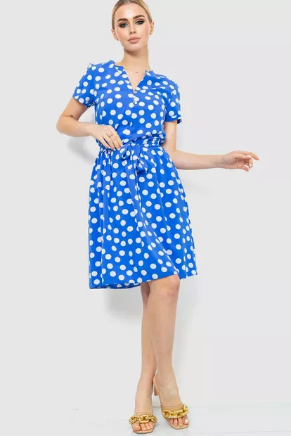 Сукня з принтом, колір синьо-білий, 230R006-8