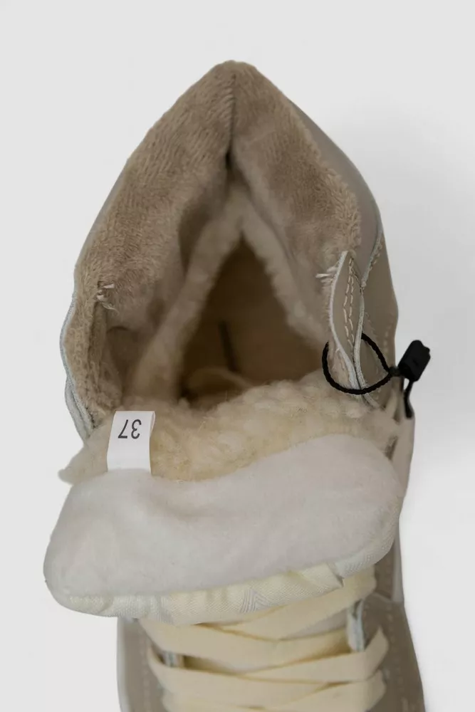 Купить Кроссовки женские зимние на меху, цвет бело-серый, 248RHB470 - Фото №6