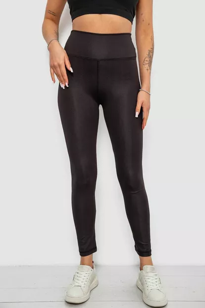 Лосини жіночі однотонні з принтом, колір чорний, 214R926