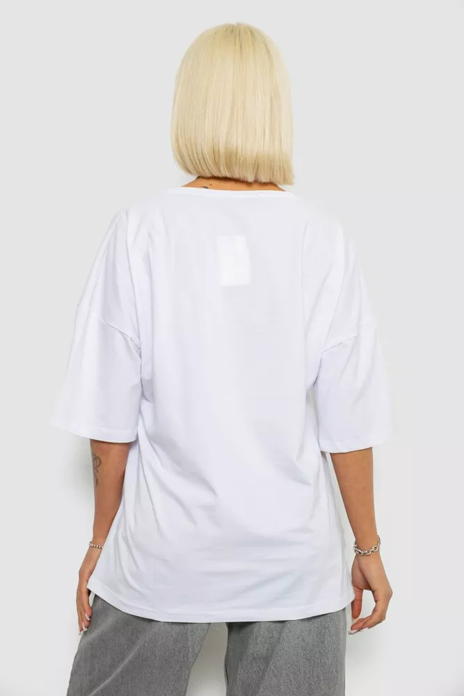 Купити Футболка жіноча з принтом, колір білий, 244R6005 - Фото №4