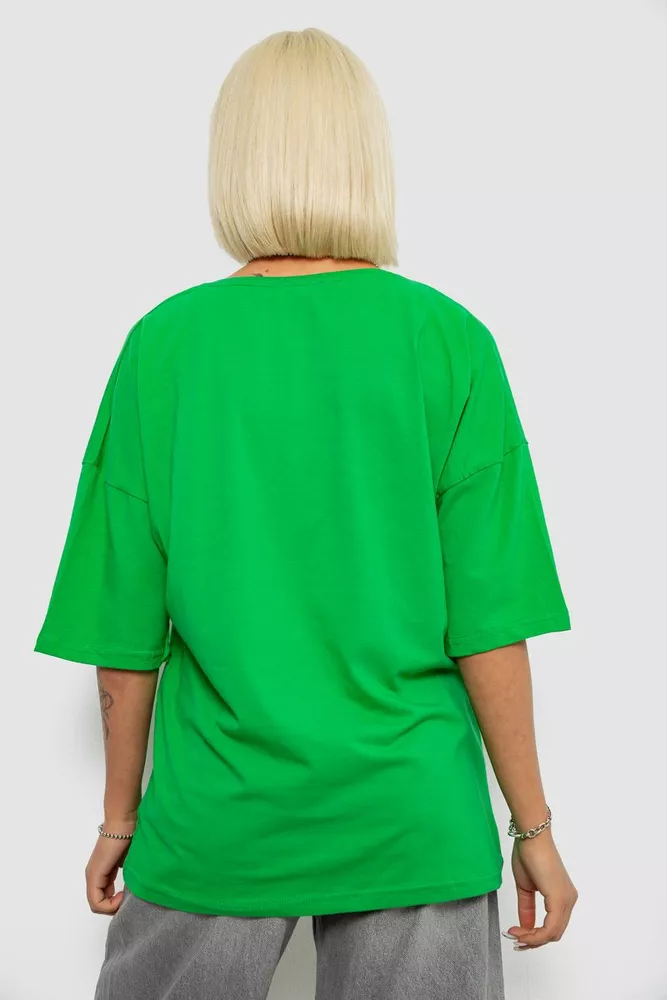 Купити Футболка жіноча з принтом, колір зелений, 244R6005 - Фото №4
