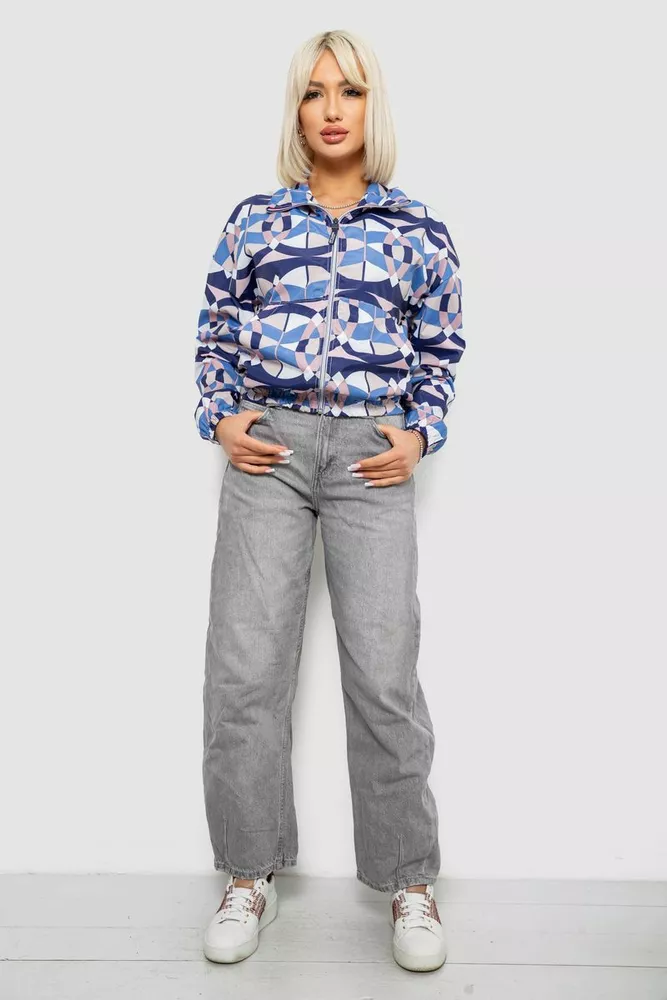 Купити Вітровка жіноча без підкладки, колір синій, 257R362-1 - Фото №2