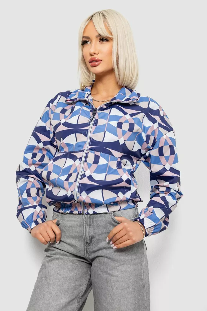 Купити Вітровка жіноча без підкладки, колір синій, 257R362-1 - Фото №3