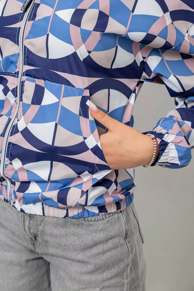 Купити Вітровка жіноча без підкладки, колір синій, 257R362-1 - Фото №5