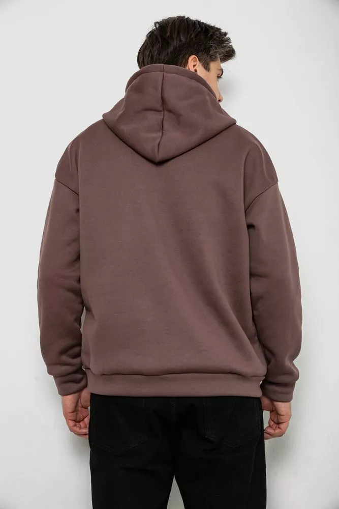 Купить Кофта мужская на флисе с капюшоном  -уценка, цвет мокко, 238R58698-U - Фото №4