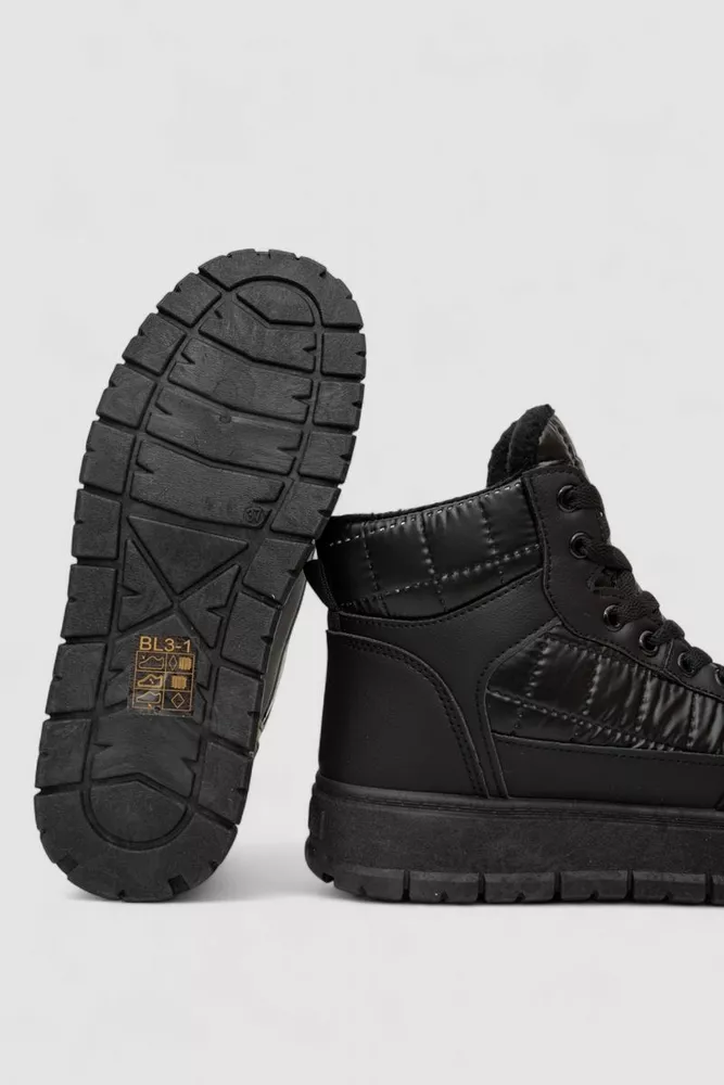 Купити Кросівки жіночі зимові на хутрі, колір чорний, 248RBL3 - Фото №5