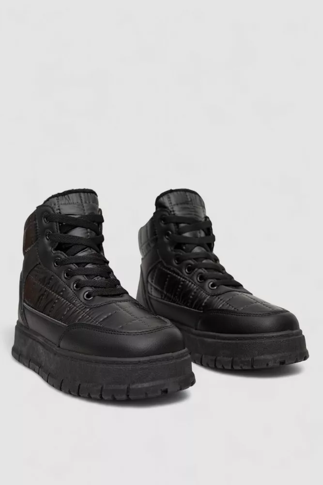 Купити Кросівки жіночі зимові на хутрі, колір чорний, 248RBL3 - Фото №3