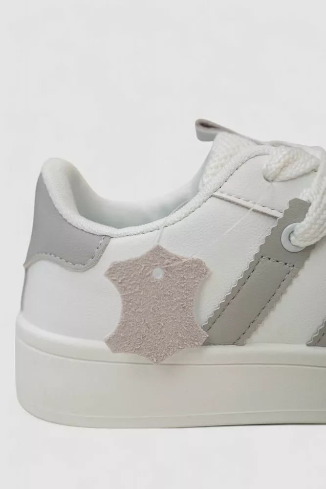 Купить Кроссовки женские кожа  -уценка, цвет бело-серый, 248RJH900-10-U - Фото №6