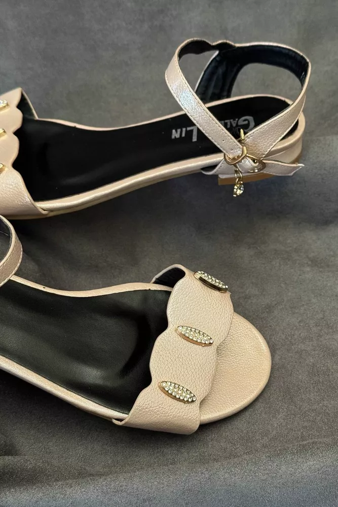 Купити Босоніжки жіночі, колір пудровий, 243RE331 оптом - Фото №2