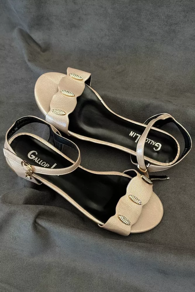 Купити Босоніжки жіночі, колір пудровий, 243RE331 оптом - Фото №3