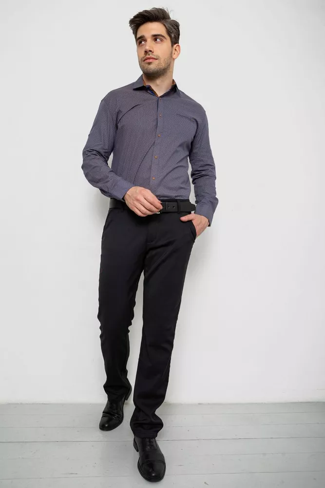 Купить Рубашка мужская с принтом  -уценка, цвет синий, 214R7044-U - Фото №3