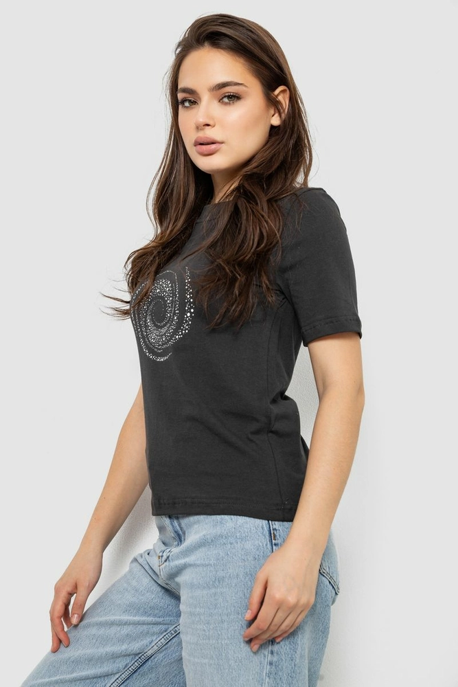 Купить Футболка женская с принтом, цвет грифельный, 241R139 - Фото №3