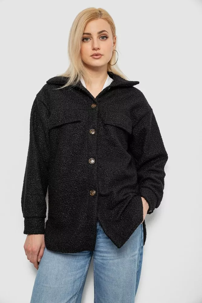 Купить Рубашка -бомбер женская, цвет черный, 257R153 оптом - Фото №1