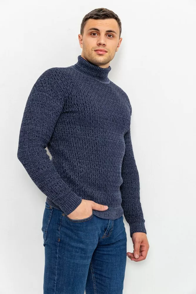 Купити Светр-гольф чоловічий, колір джинс, 161R001 - Фото №3