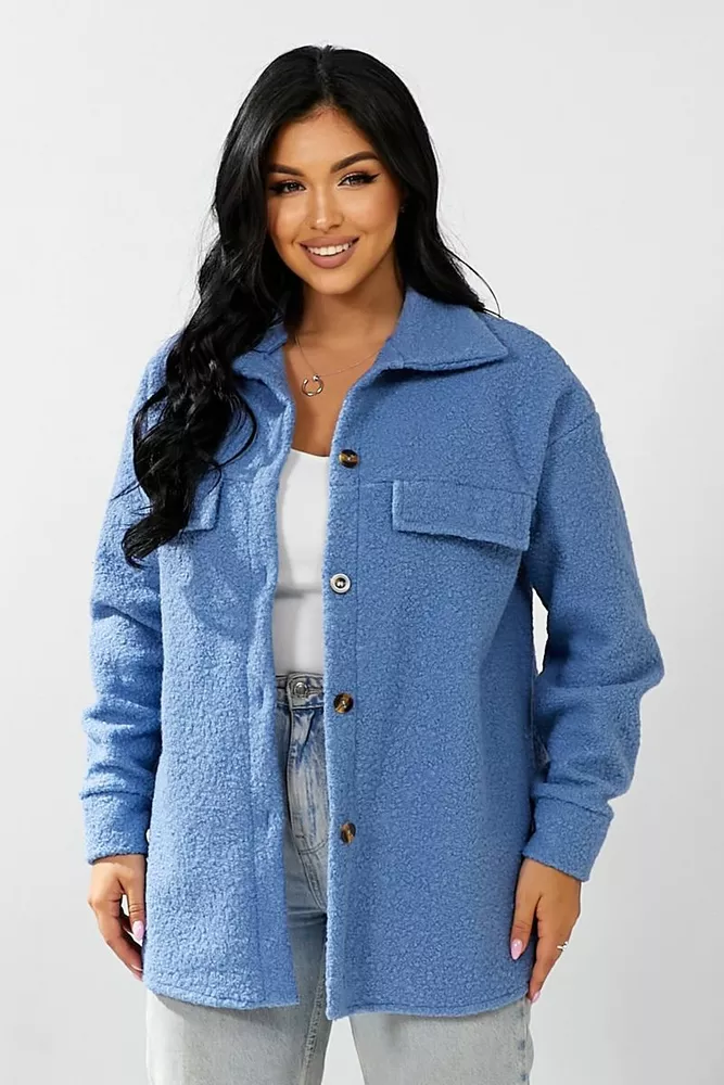 Купить Рубашка -бомбер женская, цвет джинс, 257R153 - Фото №6