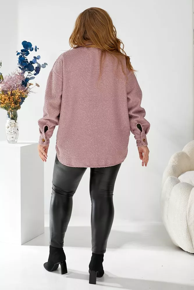 Купить Рубашка -бомбер женская, цвет пудровый, 257R153 - Фото №3