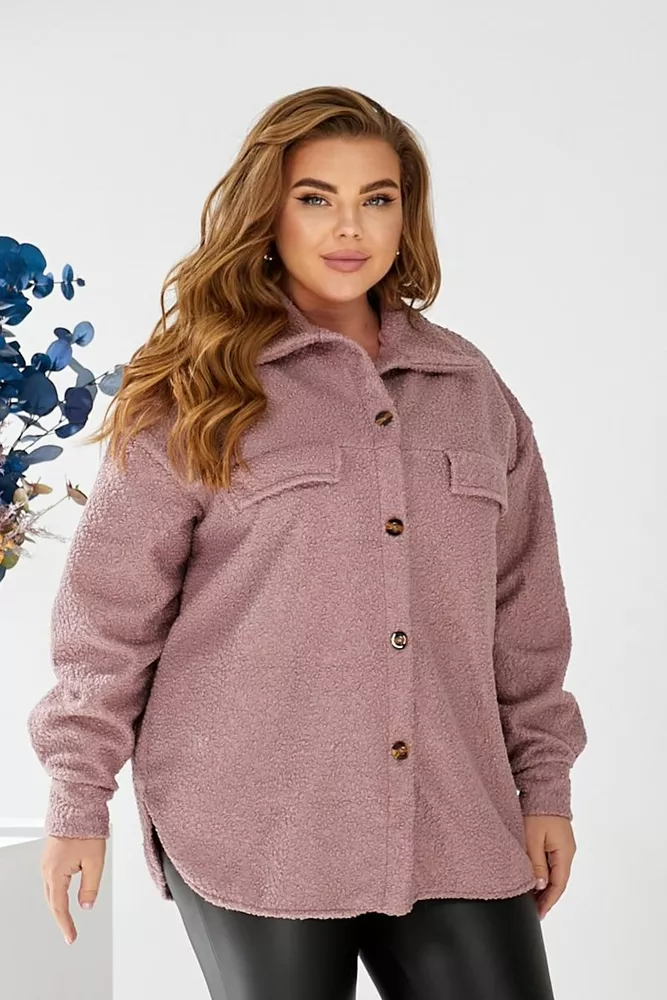 Купить Рубашка -бомбер женская, цвет пудровый, 257R153 - Фото №6