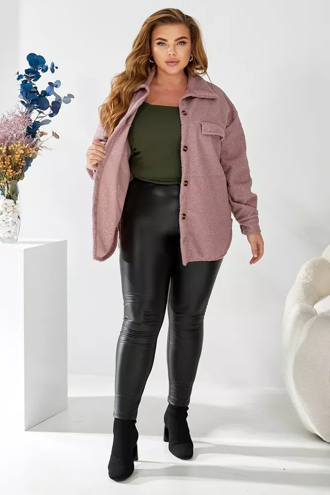 Купить Рубашка -бомбер женская, цвет пудровый, 257R153 - Фото №1