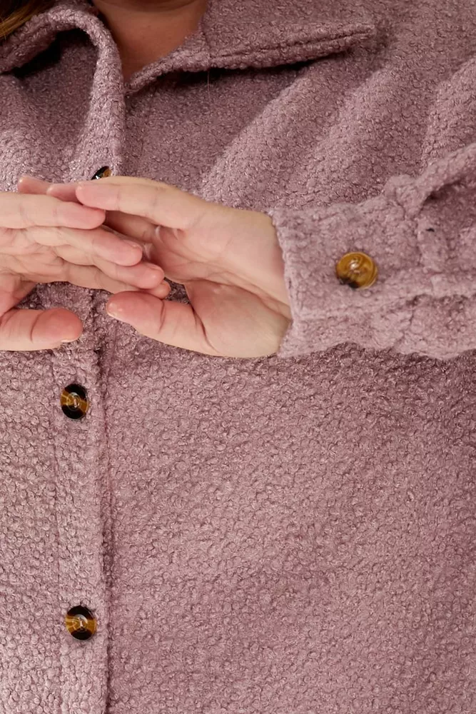 Купить Рубашка -бомбер женская, цвет пудровый, 257R153 - Фото №8