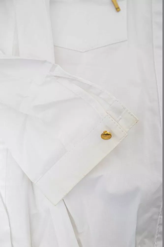 Купить Рубашка женская однотонная  -уценка, цвет белый, 230R304-U-59 оптом - Фото №6