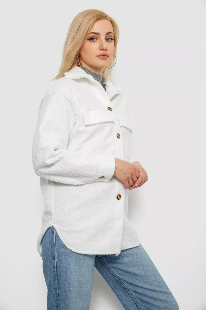 Купити Сорочка-бомбер жіноча, колір білий, 257R153 оптом - Фото №3
