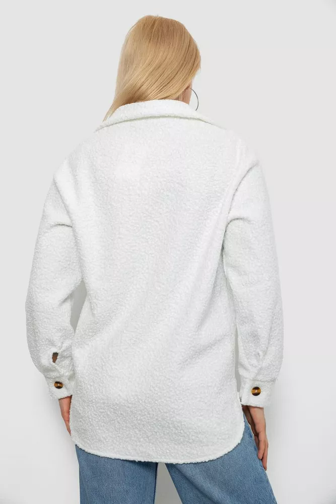 Купити Сорочка-бомбер жіноча, колір білий, 257R153 оптом - Фото №4