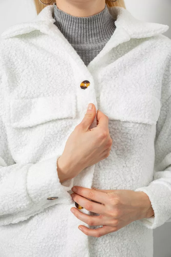 Купити Сорочка-бомбер жіноча, колір білий, 257R153 оптом - Фото №5